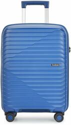BONTOUR "City" 4-kerekes bőrönd TSA számzárral, L méretű 75x48x30 cm, Kék