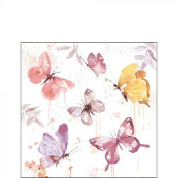 Ambiente Butterfly Collection rose papírszalvéta 25x25cm, 20db-os - perfectodekor