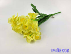 Nárcisz 7 ágú selyem csokor 43 cm - Halvány Sárga