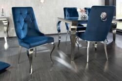 LuxD Design szék Rococo Levia fej kék / króm