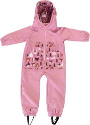 Monkey Mum® Salopetă softshell de iarnă pentru copii cu miel - Oaie roz în pădure - mărime 98/104, 110/116 110/116 (P01640-2)