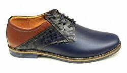 PHILIPPE Pantofi barbati casual din piele naturala, bleumarin, maro 414SBLM - ciucaleti