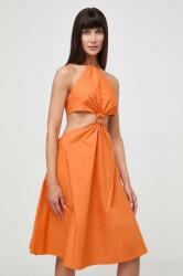 TWINSET pamut ruha narancssárga, midi, harang alakú - narancssárga XS