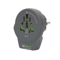Q2Power 1.100110-TH utazóadapter, World to Europe USB, USB 5V 2.4A, max. 16 A, 250 V - 4000 W teljesítmény - mi-one