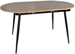  Étkezőasztal, széthúzható, tölgy/fekete 150-190x75 cm, TAMERON - smartbutor