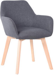 Dizájnos fotel, sötétszürke/bükk, CLORIN NEW - smartbutor