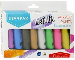 Starpak akrilfesték készlet - 8x25 ml - metál színek (IMO-SP-484980)