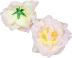  Nyílótt rózsa selyemvirág fej 9, 5 cm - Halvány Rózsaszín 614S