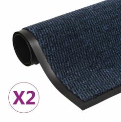 vidaXL 2 db kék négyszögletes bolyhos szennyfogó szőnyeg 90 x 150 cm (3051616) - shopon