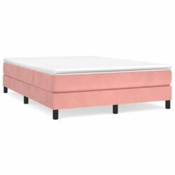 vidaXL Rózsaszín bársony rugós ágy matraccal 140x200 cm (3144338) - shopon