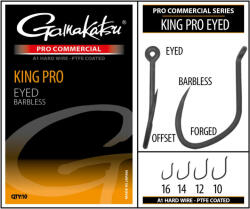 Gamakatsu Coars Pro-C King Pro Eyed A1 PTFE BL Füles Szakáll Nélküli Horog #14 (185244-1400)