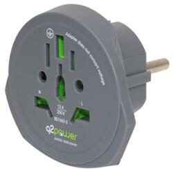 q2power 1.100100-TH "World to Europe" utazóadapter (1.100100-TH)