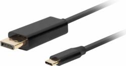 Lanberg CA-CMDP-10CU-0010-BK USB-C - DisplayPort 1.2 Kábel 1m - Fekete (CA-CMDP-10CU-0010-BK)