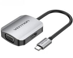 Vention USB 2.0 Type C VGA/D-Sub + HDMI Átalakító Szürke 15cm TDIHB (TDIHB)
