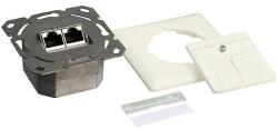 LogiLink Cat. 6 Wall Outlet UP 2xRJ45 STP horizontal, pure white (NP0023)