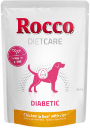 Rocco 6x300g Rocco Diet Care Diabetic csirke, marha & rizs tasakos nedves kutyatáp