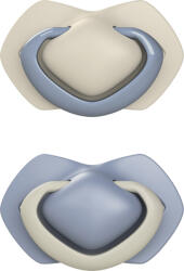 CANPOL BABIES Set suzete simetrice din silicon Light touch 6-18m Culoare pura albastru (AGS22-656_BLU)