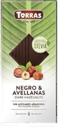 TORRAS Ciocolata neagra cu alune si 54% cacao cu stevia, 125g, Torras