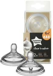 Tommee Tippee Set 2 Tetine Tommee Tippee Closer to Nature, cu flux rapid