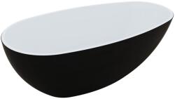 M-Acryl Vanilla szabadonálló kád 168x86 cm, fekete/fehér
