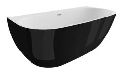 M-Acryl Avalon kád 160x80 cm fényes fekete/fehér