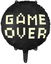  Fólia lufi legénybúcsúra Game Over felirattal fekete színű 45 cm 029194