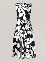 Willsoor Női ujjatlan klasszikus A vonalú pamut ruha fekete mintával 16675