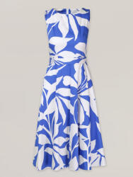 Willsoor Női ujjatlan klasszikus A vonalú pamut ruha kék mintával 16638