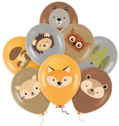 PartyPal Mintás latex lufi 11" 28cm 8db Az erdő barátai, vegyes (LUFI496100)