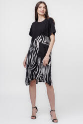 U See Rochie lalea cu talie oblica si imprimeu dungi oblice alb-negru Talie unica