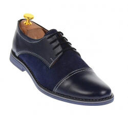 Lucianis Style Oferta marimea 40, 44 - pantofi barbati casual din piele naturala bleumarin, L858BLM