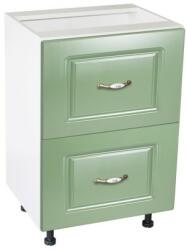 1 Corp inferior 50 cu 2 sertare metalice greutate Zebra MDF Verde