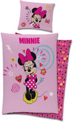 Carbotex Lenjerie de pat Minnie Mouse roz 140 x 200 cm Lenjerie de pat