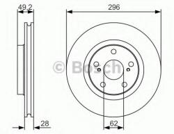 Bosch Disc frana TOYOTA AURIS (NRE15, ZZE15, ADE15, ZRE15, NDE15) (2006 - 2012) BOSCH 0 986 479 S22
