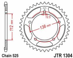 Jt Sprockets Foaie spate JT JTR1304.42 42T, 525
