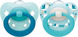 Nuk Силиконови залъгалки NUK - Signature, с кутийка за стерилизиране, 0-6 m, 2 броя (10730617-Момче)