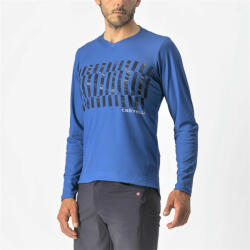 Castelli - tricou ciclism pentru barbati, maneca lunga Trail Tech LS Tee jersey - albastru electric negru (CAS-4522009-417) - ecalator