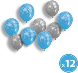 Family Collection Lufi szett - kék-ezüst, karácsonyi motívumokkal 12 db / csomag (58753)