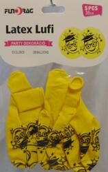  Ballagási gumi lufi kalapos smiley , 30 cm-s (5 db)