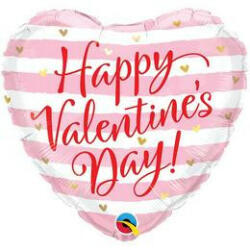 Qualatex Fólia lufi 18" 45cm "Happy Valentines Day " szív (LUFI851479)