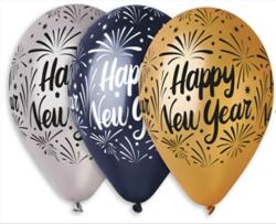  Léggömb, 33 cm, "Happy New Year", 3 különböző szín (PT12PHNY) - officesprint