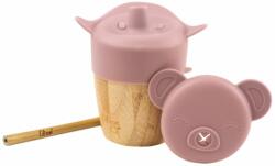Citron Bamboo Cups bögre szívószállal Blush Pink 180 ml