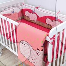 toTs Set pentru pătuț Joy Hippo Pink toT's-smarTrike pilotă cuib hipopotam și cearșaf roz de la 0 luni (TO210110) Lenjerii de pat bebelusi‎, patura bebelusi