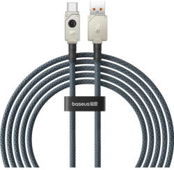 Baseus Unbreakable, Fast Charging Data Cable pt. smartphone, USB la USB Type-C 100W, 2m, braided aliaj zinc, alb (P10355801221-01) - 24mag