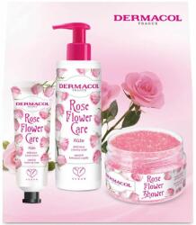 Dermacol Set cadou Dermacol Rose Flower (săpun cremă 250 ml, exfoliant de corp 200 g, cremă de mâini 30 g)