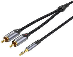  2xRCA cable (Cinch) jack to 3.5mm Vention BCNBJ 5m (grey)