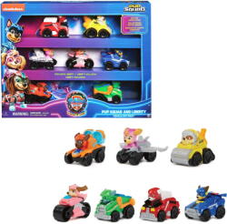 Spin Master Spin Master Paw Patrol: The Mighty Movie 7 Piece Pup Squad Racers Gift Set Toy Vehicle (with Liberty Toy Car) (6067861)