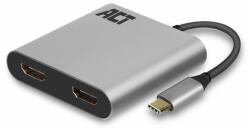 ACT AC7012 USB-C to Dual HDMI monitor MST Silver (AC7012) - pcland