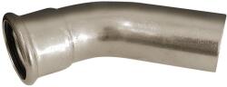 Bänninger 22mm 45°-os KB könyök, INOX (rozsdamentes), SS 304, Hőszivattyús és fűtési rendszerekhez