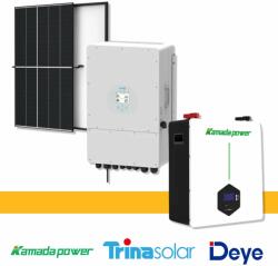 Deye, Kamada Power, TrinaSolar 5, 1 kWp napelem rendszer csomag (10, 24 kWh tárolókapacitással) (6020)